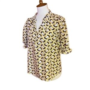 Melloday bright geometric dressy blouse